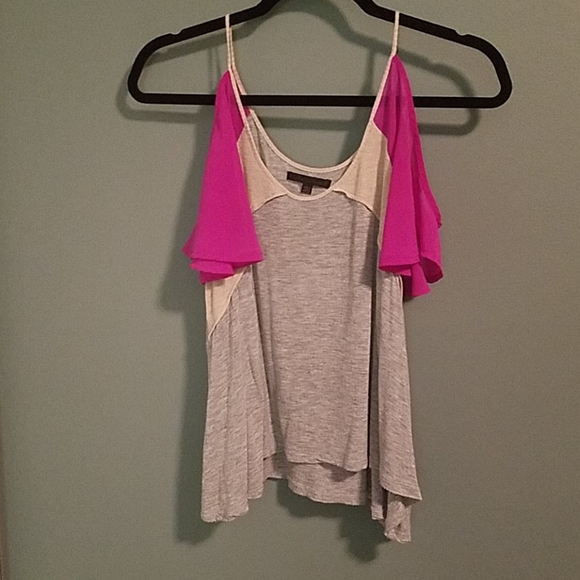 Off the shoulder mixed media crop top - Picture 2 of 5